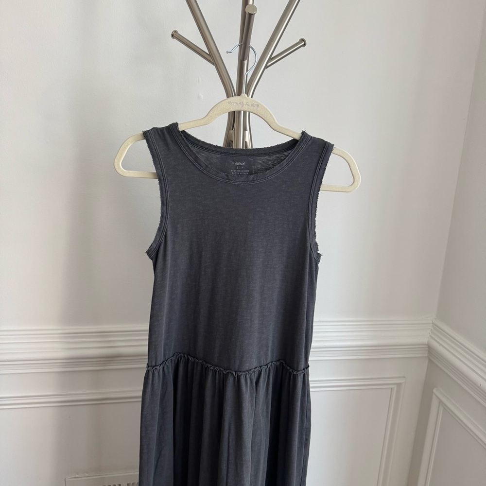 Aerie Charcoal Sleeveless Tiered Maxi Dress Small - Picture 5 of 10